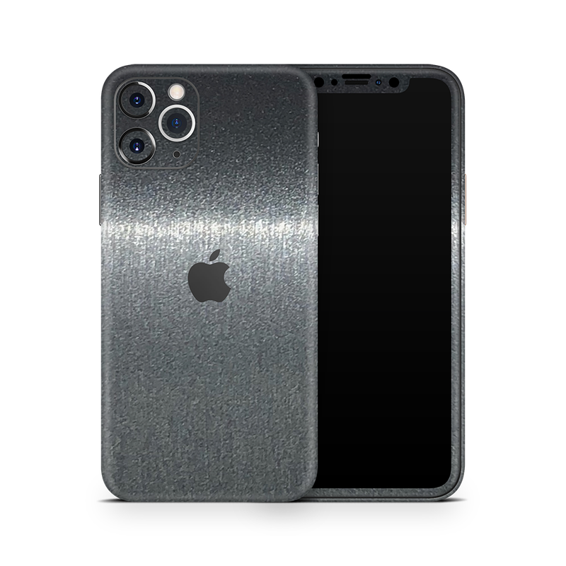 SkinNit Decal Sticker Skin Apple iPhone 11 Pro Brushed Steel (Decal Skin)