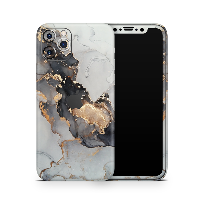 SkinNit Decal Sticker Skin Apple iPhone 11 Pro Marble White Gold (Decal Skin)