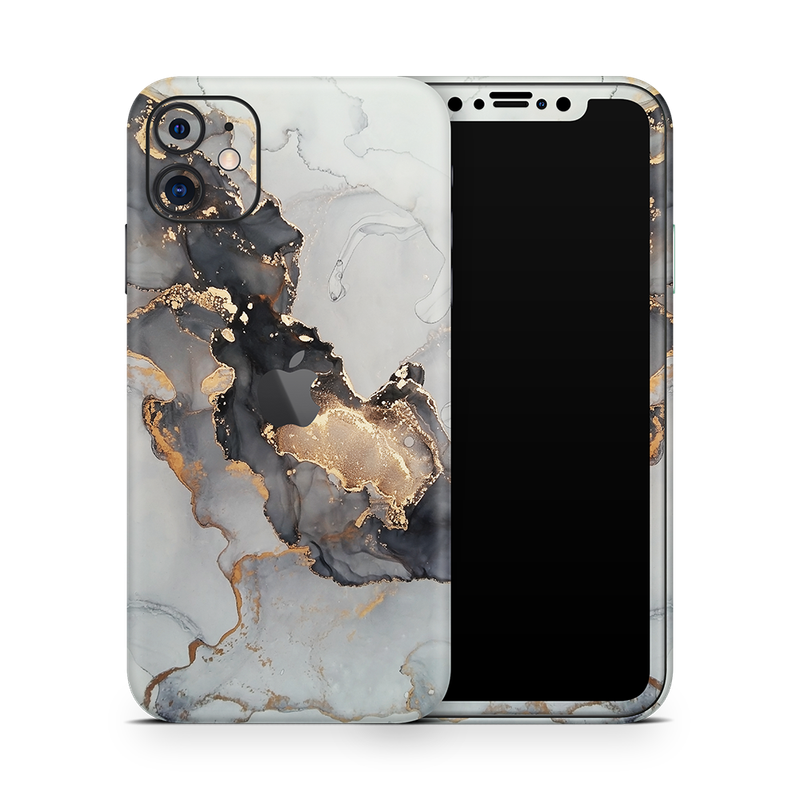 SkinNit Decal Sticker Skin Apple iPhone 11 Marble White Gold (Decal Skin)