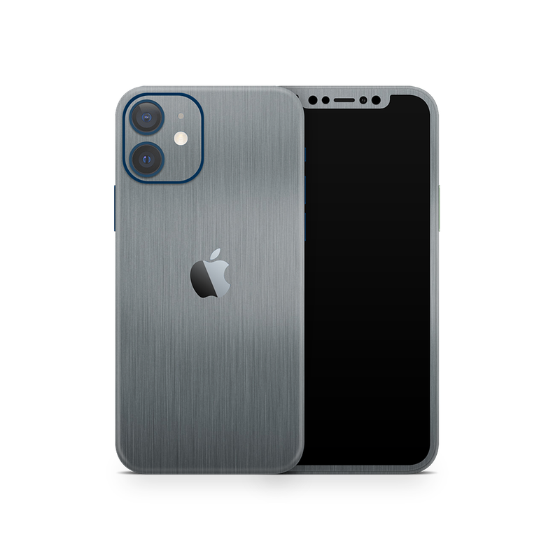 SkinNit Decal Sticker Skin Apple iPhone 12 Brushed Aluminum (Decal Skin)
