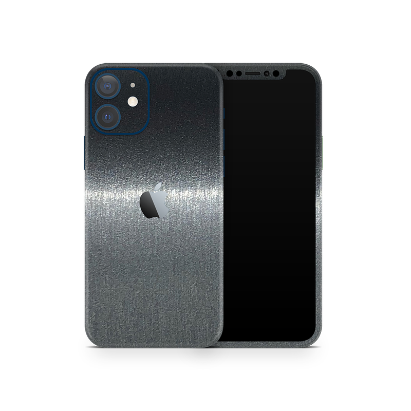 SkinNit Decal Sticker Skin Apple iPhone 12 Mini Brushed Steel (Decal Skin)