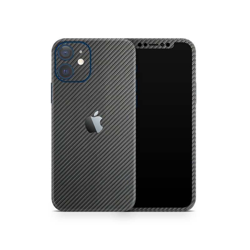 SkinNit Decal Sticker Skin Apple iPhone 12 Mini Carbon Fiber Anthracite (Decal Skin)