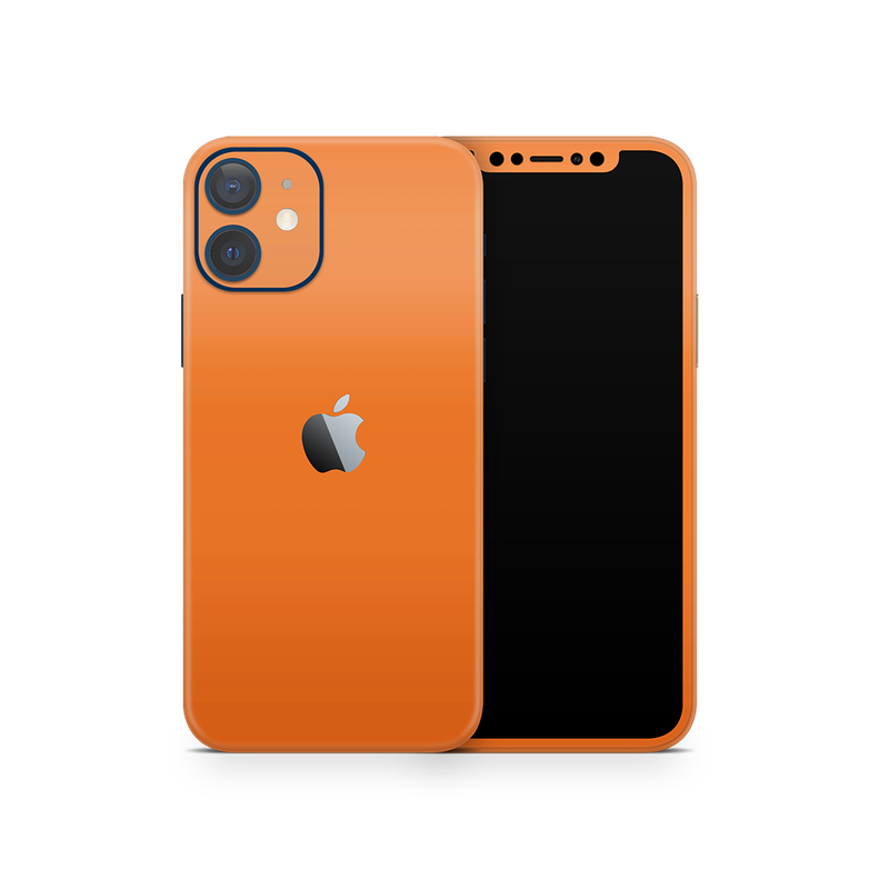 SkinNit Decal Sticker Skin Apple iPhone 12 Matte Orange (Decal Skin)