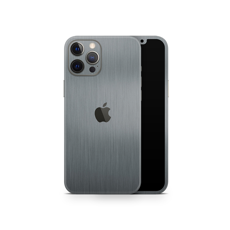 SkinNit Decal Sticker Skin Apple iPhone 12 Pro Brushed Aluminum (Decal Skin)