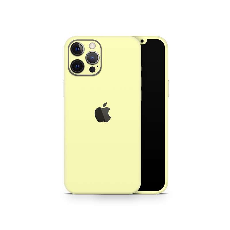 SkinNit Decal Sticker Skin Apple iPhone 12 Pro Pastel Yellow (Decal Skin)