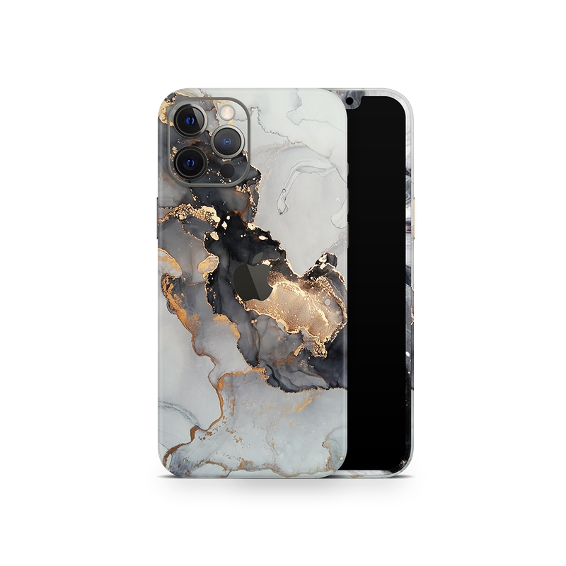 SkinNit Decal Sticker Skin Apple iPhone 12 Pro Max Marble White Gold (Decal Skin)