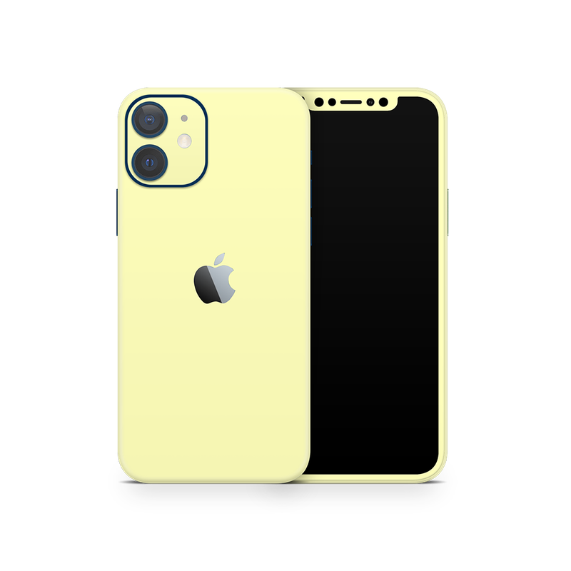 SkinNit Decal Sticker Skin Apple iPhone 12 Mini Pastel Yellow (Decal Skin)