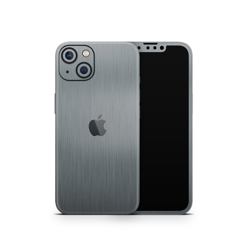 SkinNit Decal Sticker Skin Apple iPhone 13 Mini Brushed Aluminum (Decal Skin)