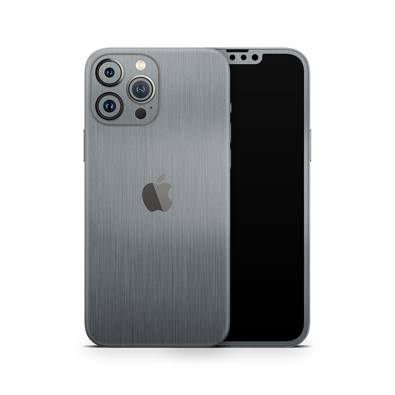 SkinNit Decal Sticker Skin Apple iPhone 13 Pro Max Brushed Aluminum (Decal Skin)
