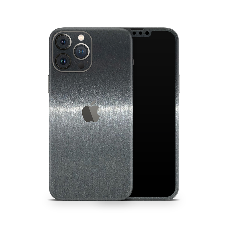 SkinNit Decal Sticker Skin Apple iPhone 13 Pro Max Brushed Steel (Decal Skin)