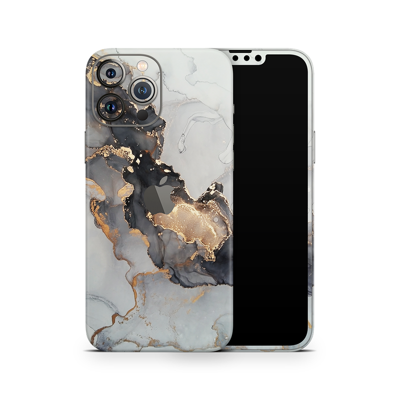 SkinNit Decal Sticker Skin Apple iPhone 13 Pro Max Marble White Gold (Decal Skin)