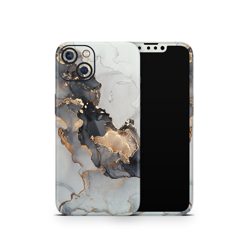 SkinNit Decal Sticker Skin Apple iPhone 13 Marble White Gold (Decal Skin)