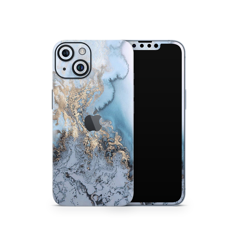 SkinNit Decal Sticker Skin Apple iPhone 15 Plus Marble Arctic Blue