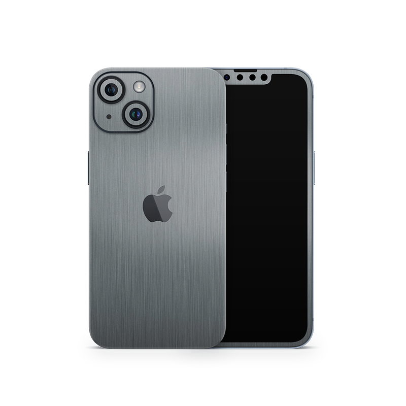 SkinNit Decal Sticker Skin Apple iPhone 15 Plus Brushed Aluminum
