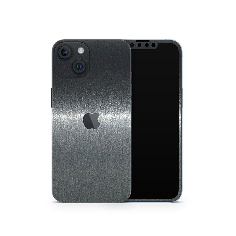 SkinNit Decal Sticker Skin Apple iPhone 15 Plus Brushed Steel