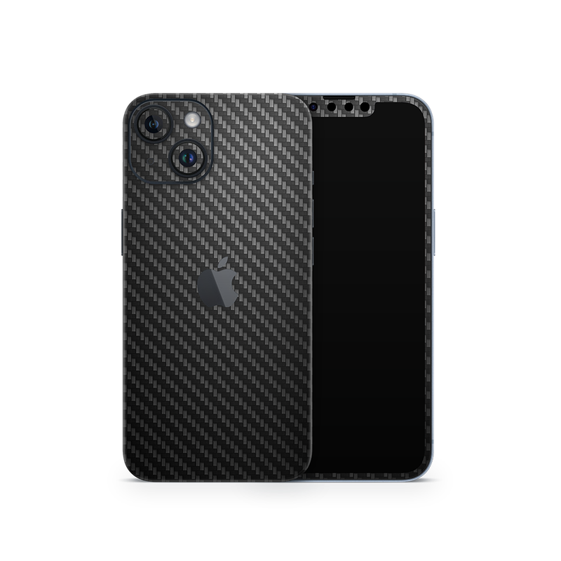 SkinNit Decal Sticker Skin Apple iPhone 15 Plus Carbon Fiber Black