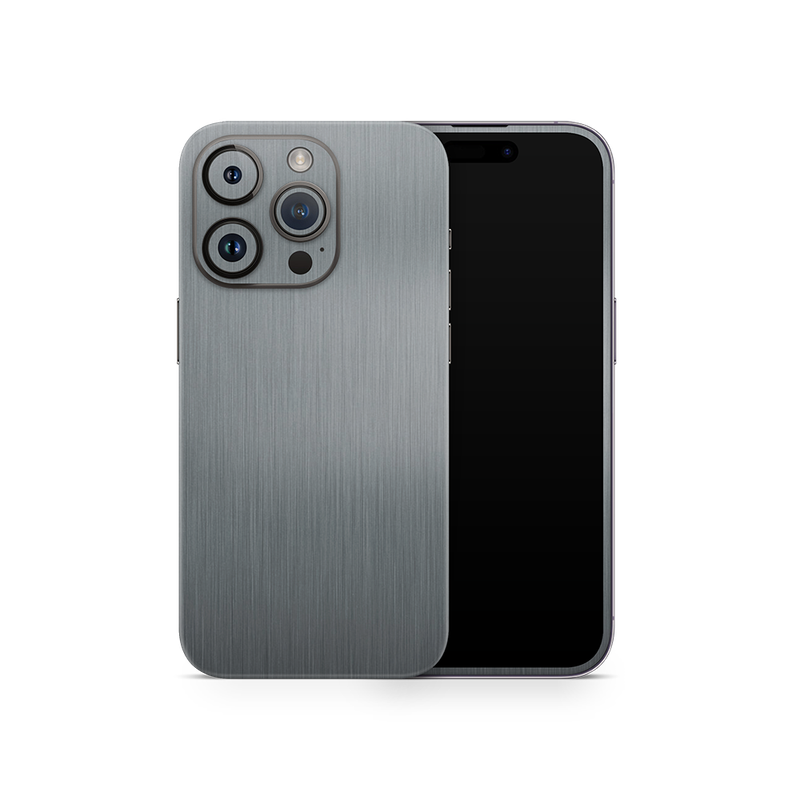 SkinNit Decal Sticker Skin Apple iPhone 14 Pro Max Brushed Aluminum (Decal Skin)