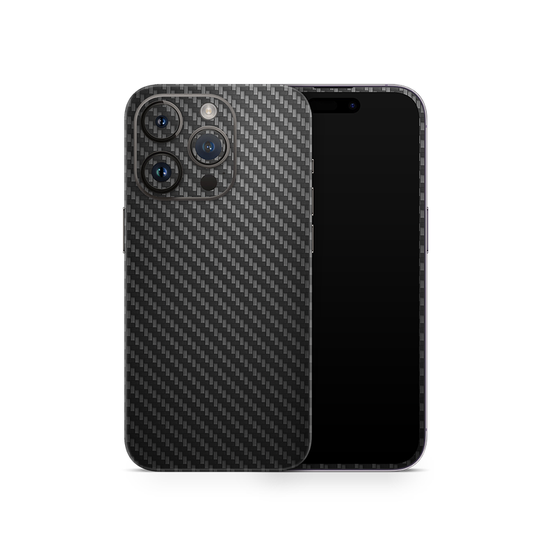 SkinNit Decal Sticker Skin Apple iPhone 15 Pro Carbon Fiber Black