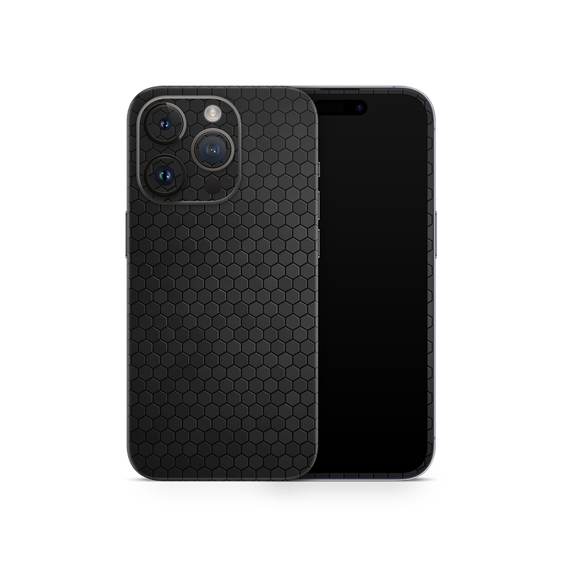 SkinNit Decal Sticker Skin Apple iPhone 14 Pro Max Honeycomb Black (Decal Skin)