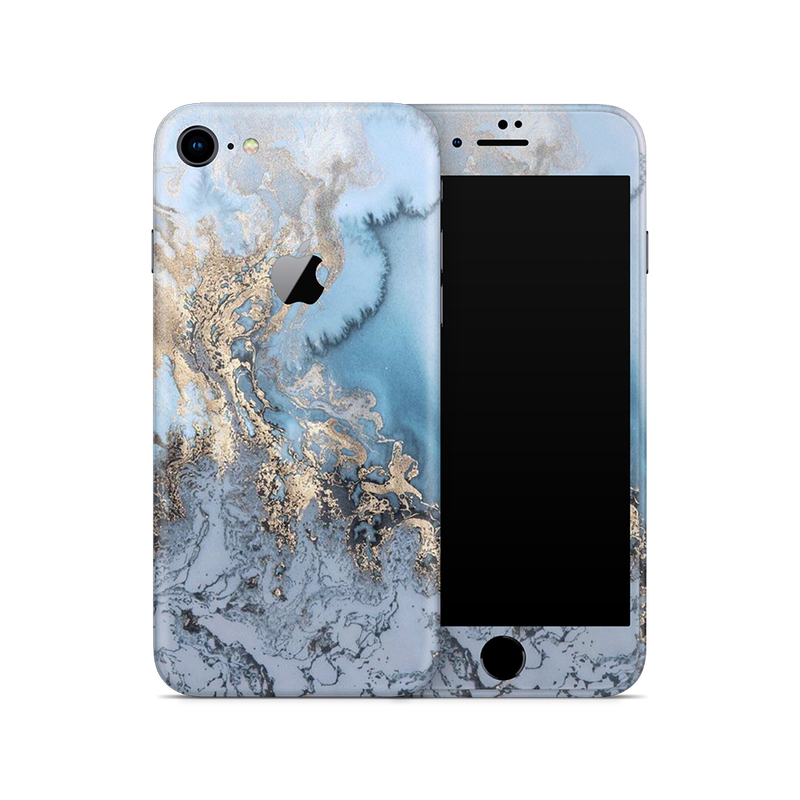 SkinNit Decal Sticker Skin Apple iPhone 8 Marble Arctic Blue (Decal Skin)