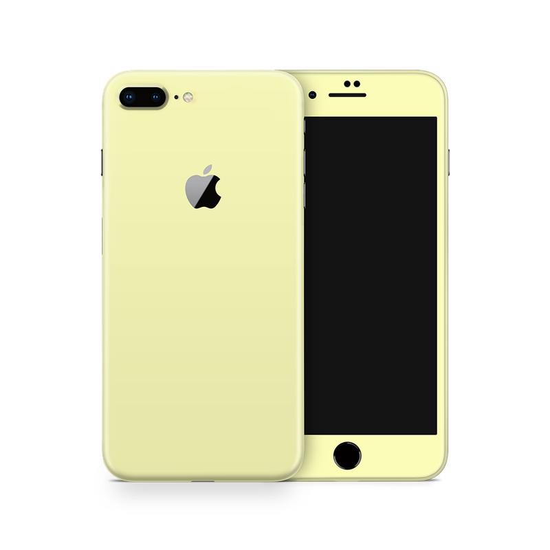 SkinNit Decal Sticker Skin Apple iPhone 8 Plus Pastel Yellow (Decal Skin)