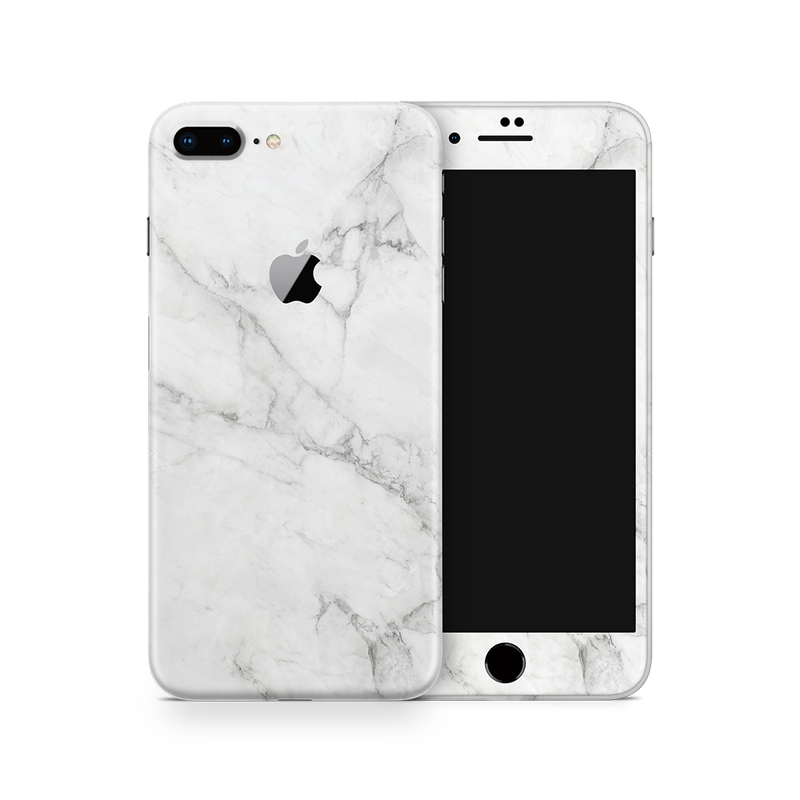 SkinNit Decal Sticker Skin Apple iPhone 8 Plus Marble White (Decal Skin)