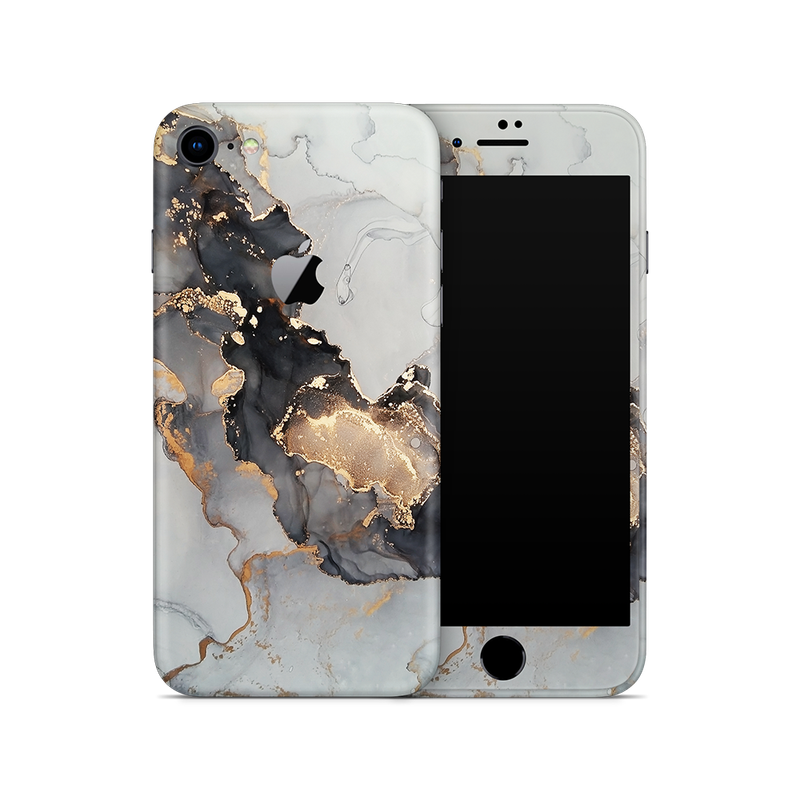 SkinNit Decal Sticker Skin Apple iPhone 8 Marble White Gold (Decal Skin)