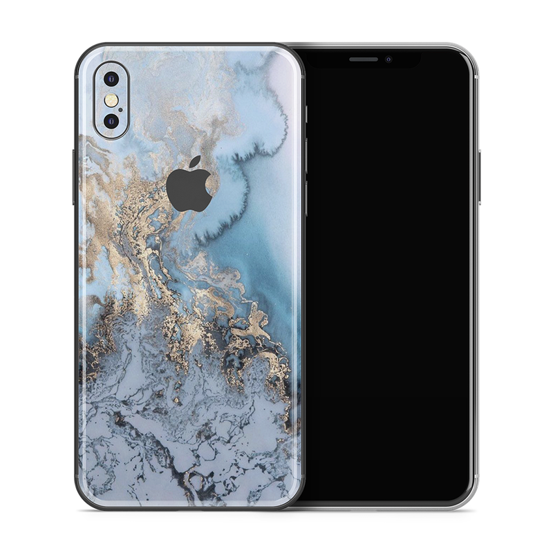 SkinNit Decal Sticker Skin Apple iPhone X Marble Arctic Blue (Decal Skin)