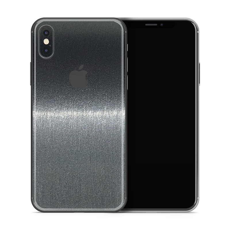 SkinNit Decal Sticker Skin Apple iPhone X Brushed Steel (Decal Skin)