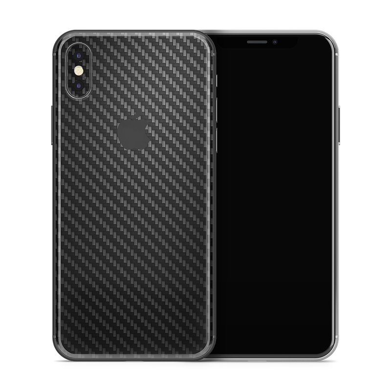 SkinNit Decal Sticker Skin Apple iPhone XS Max Carbon Fiber Black (Decal Skin)