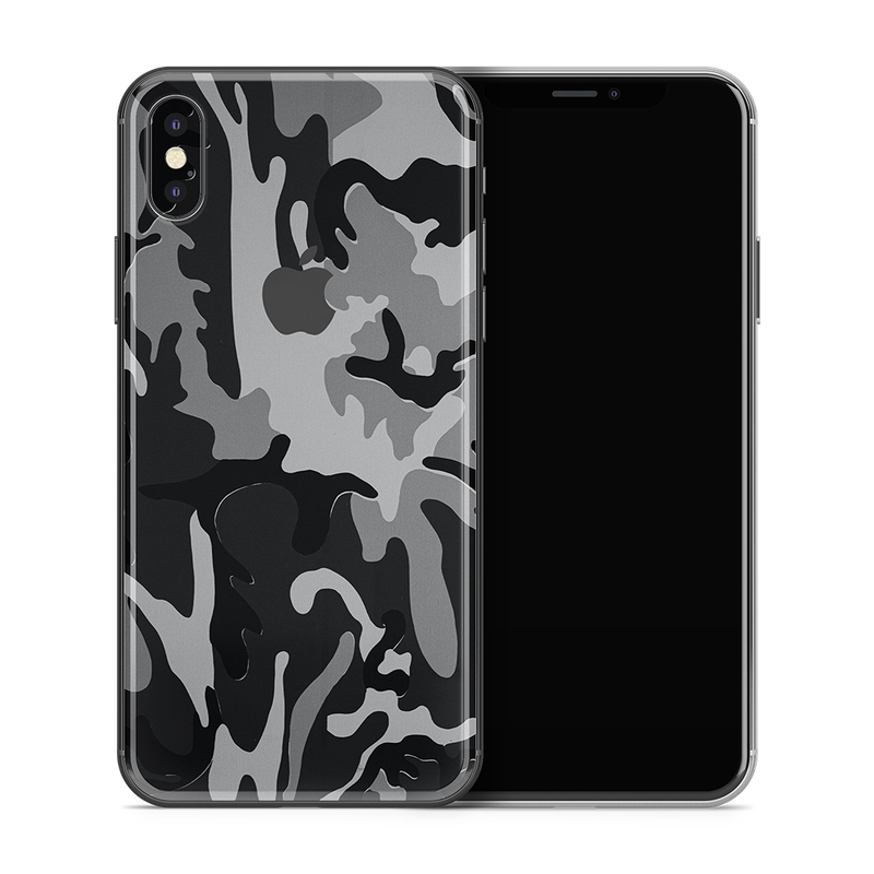 SkinNit Decal Sticker Skin Apple iPhone X Camo Snow (Decal Skin)