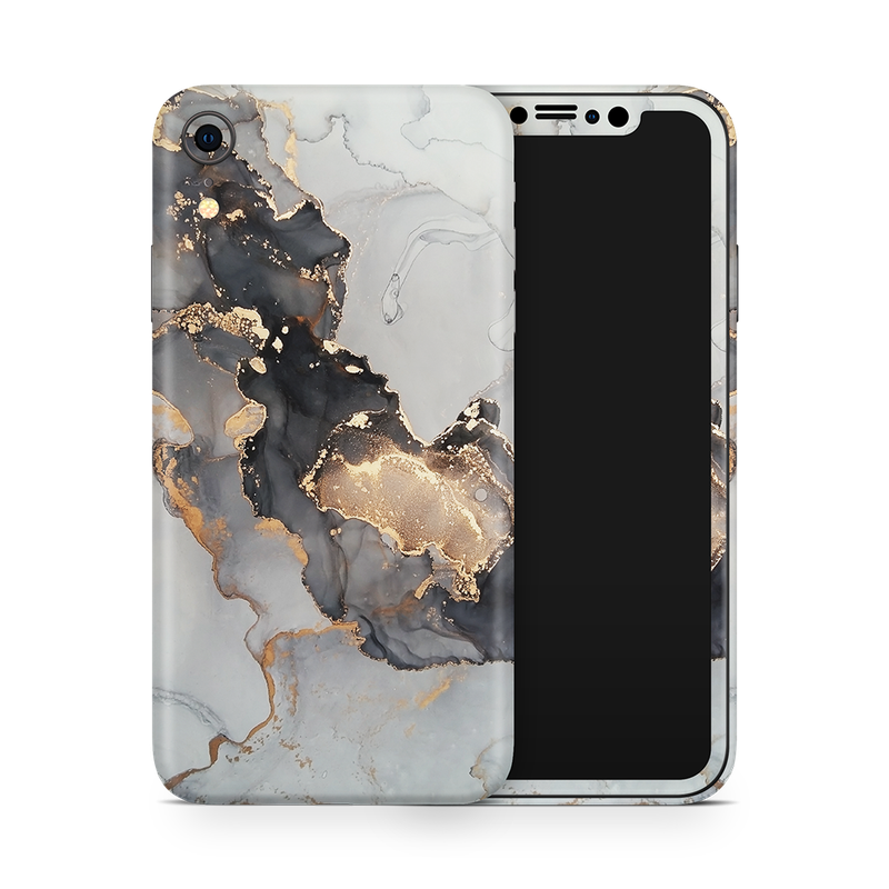 SkinNit Decal Sticker Skin Apple iPhone XR Marble White Gold (Decal Skin)