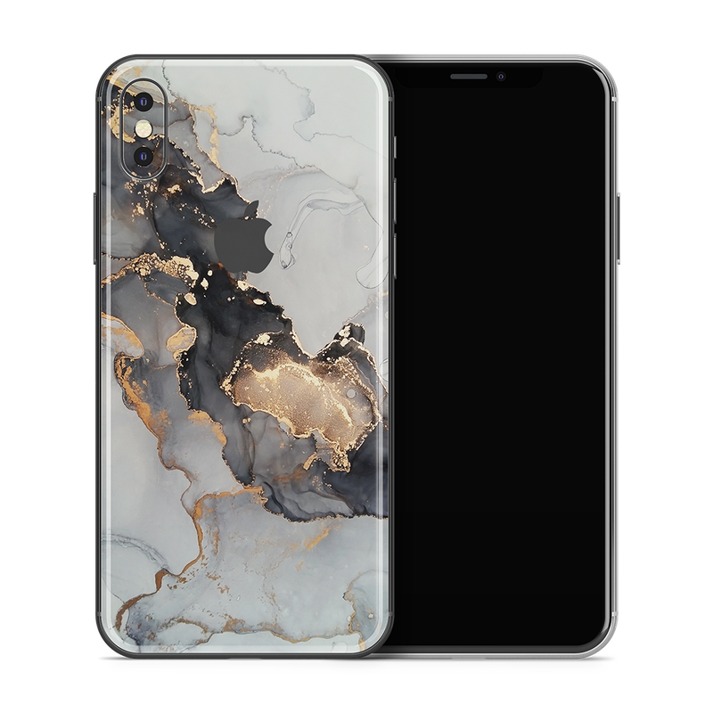 SkinNit Decal Sticker Skin Apple iPhone XS Max Marble White Gold (Decal Skin)