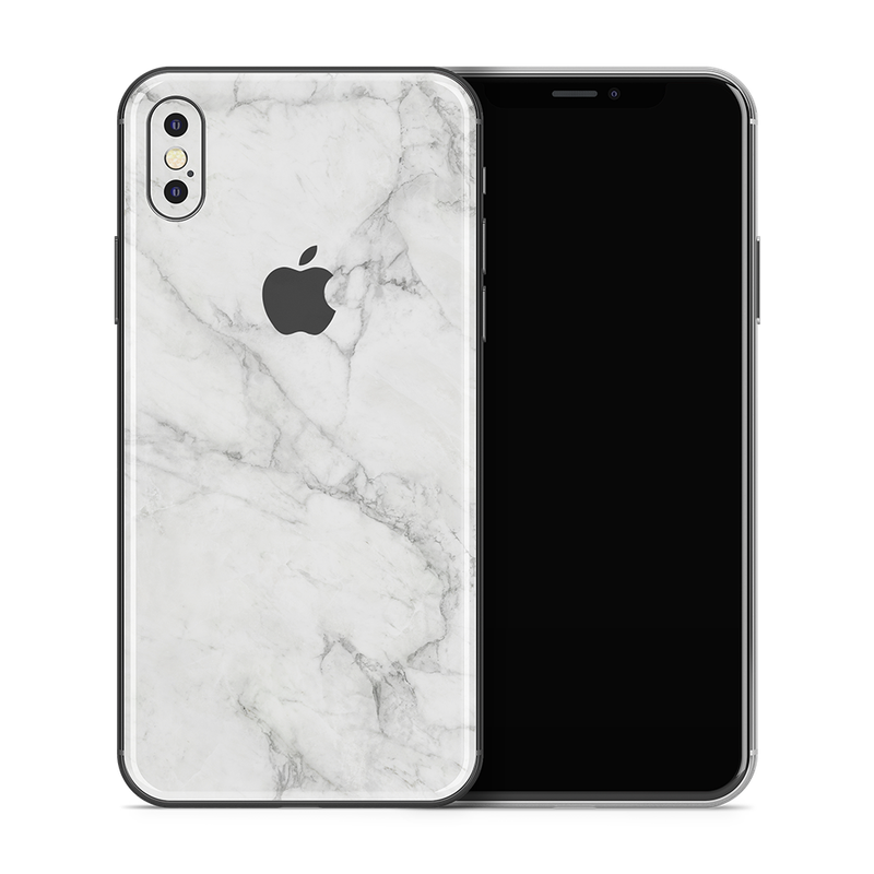 SkinNit Decal Sticker Skin Apple iPhone XS Max Marble White (Decal Skin)