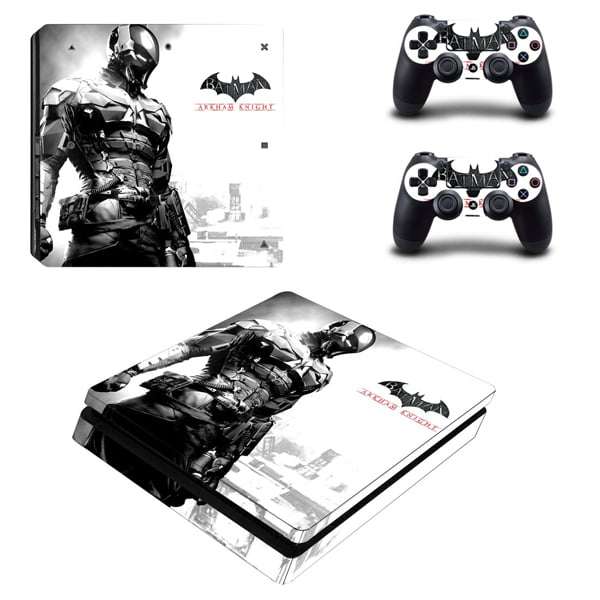 SkinNit Decal Sticker Skin For PS4 Slim: Batman Arkham Knight White