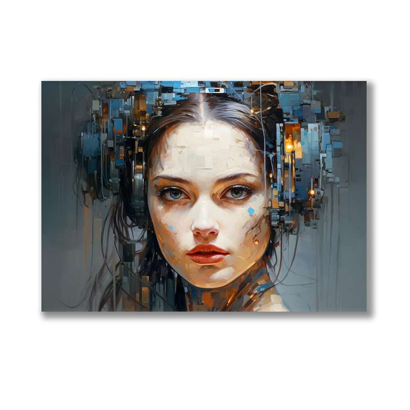 Canvas Wall Art: Digital Essence - Contemporary Canvas Print