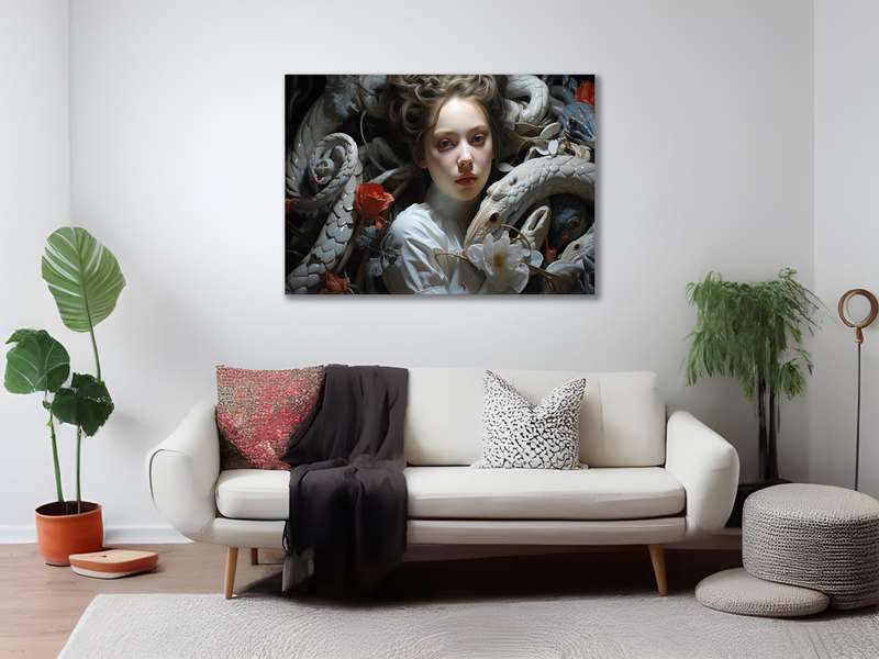 Canvas Wall Art: Serpentine Embrace - Mystical Canvas Print