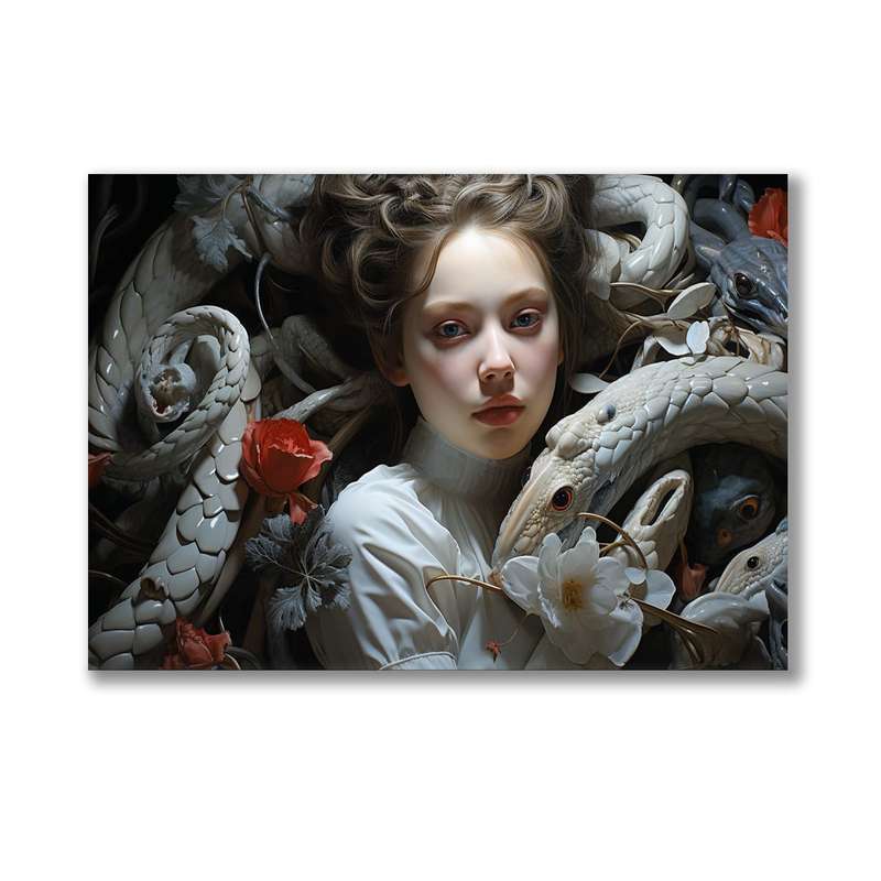 Canvas Wall Art: Serpentine Embrace - Mystical Canvas Print