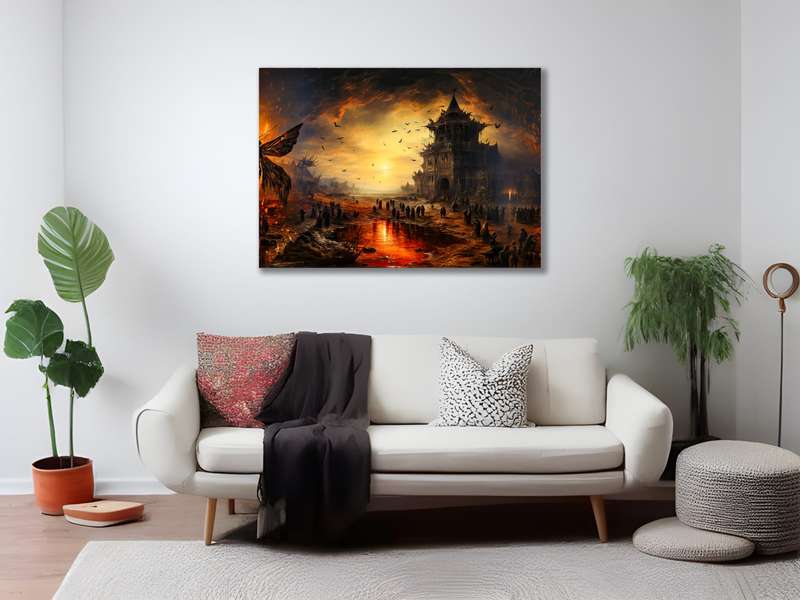 Canvas Wall Art: Twilight of Titans - Epic Fantasy Canvas Print