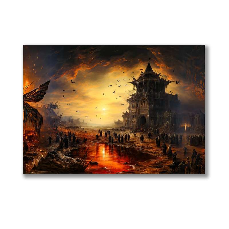 Canvas Wall Art: Twilight of Titans - Epic Fantasy Canvas Print