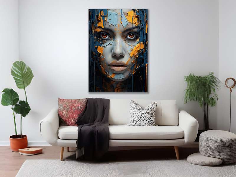 Canvas Wall Art: Vivid Reverie 3 - Abstract Portrait Canvas Print