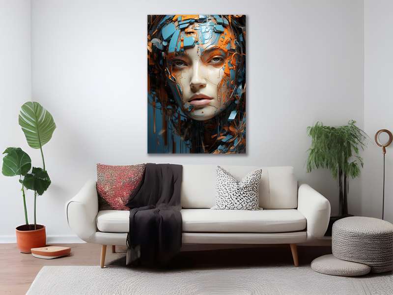 Canvas Wall Art: Vivid Reverie 4 - Abstract Portrait Canvas Print