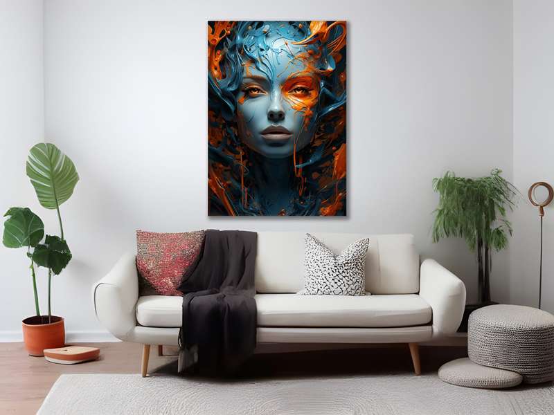 Canvas Wall Art: Vivid Reverie - Abstract Portrait Canvas Print