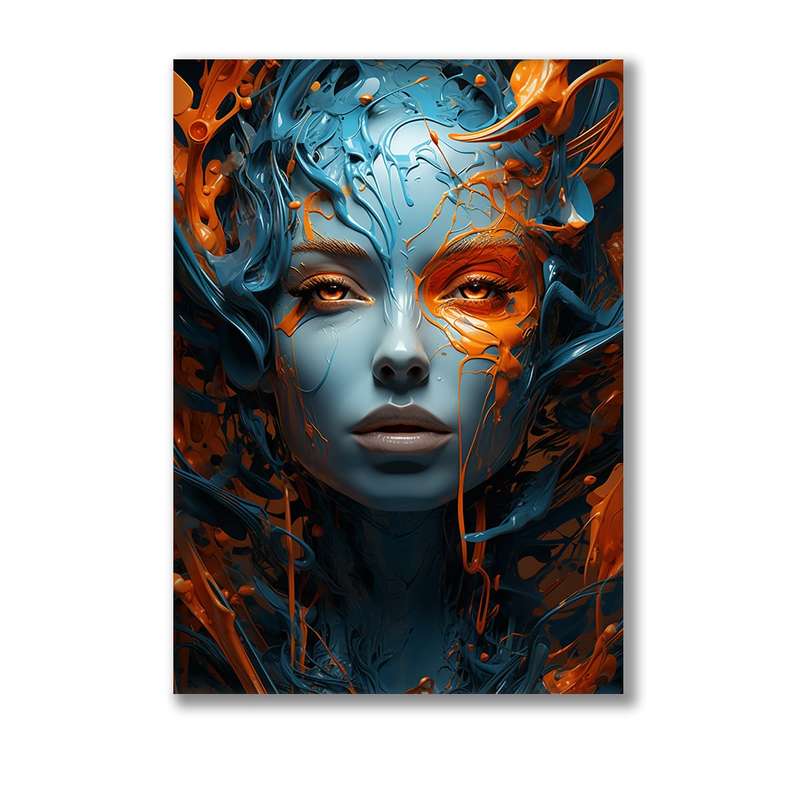 Canvas Wall Art: Vivid Reverie - Abstract Portrait Canvas Print