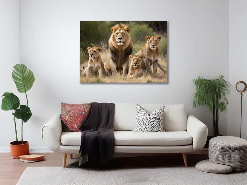 Canvas Wall Art: Regal Lions Canvas Print