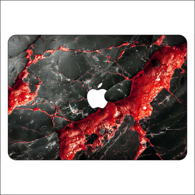 Apple MacBook Decal Skin Sticker: Carbon Stone Red