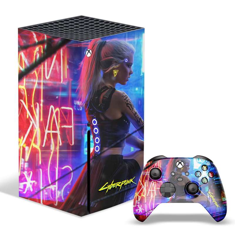 SkinNit Decal Sticker Skin For Xbox Series X: Cyberpunk