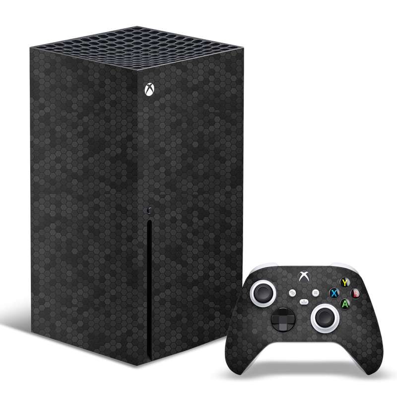 SkinNit Decal Sticker Skin For Xbox Series X: HoneyComb Black (Textured)