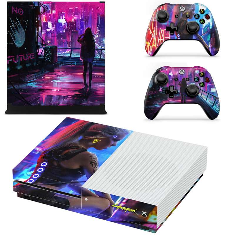 SkinNit Decal Sticker Skin For Xbox One S: Cyberpunk