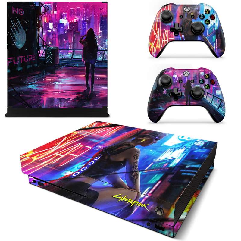 SkinNit Decal Sticker Skin For Xbox One X: Cyberpunk